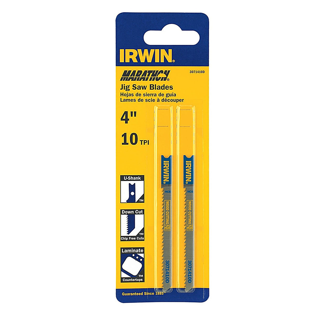 Irwin - 3071410D - Marathon 4 In. Carbon Steel U-Shank Jig Saw Blade 10 TPI 2 Pack