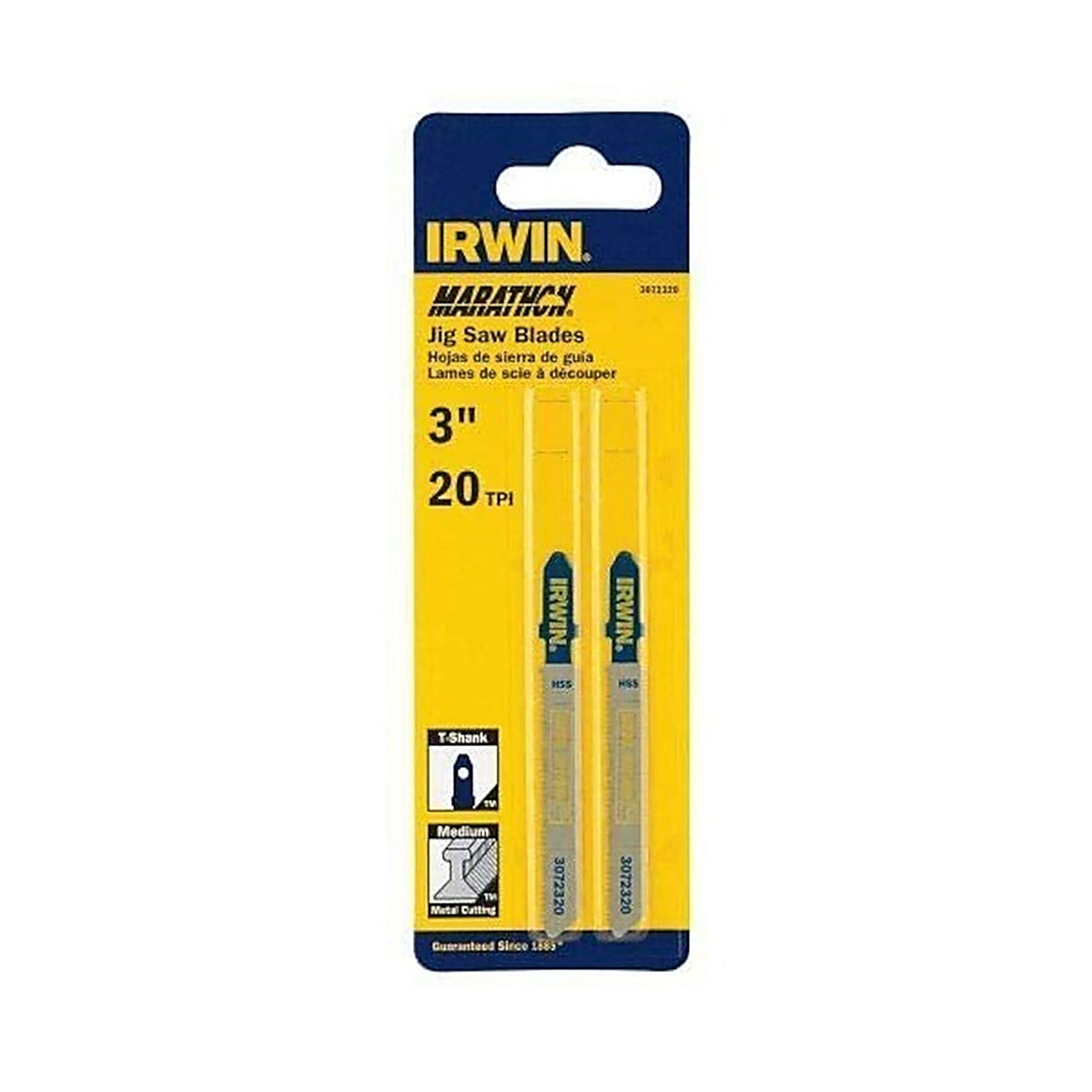 Irwin - 3072320 - Marathon 3 In. Bi-Metal T-Shank Jig Saw Blade 20 TPI 2 Pack