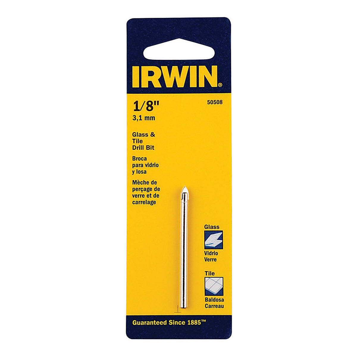 Irwin 50508 1/8 in. S X 2.25 in. L Carbide Tipped Glass And Tile Drill Bit 1 pc