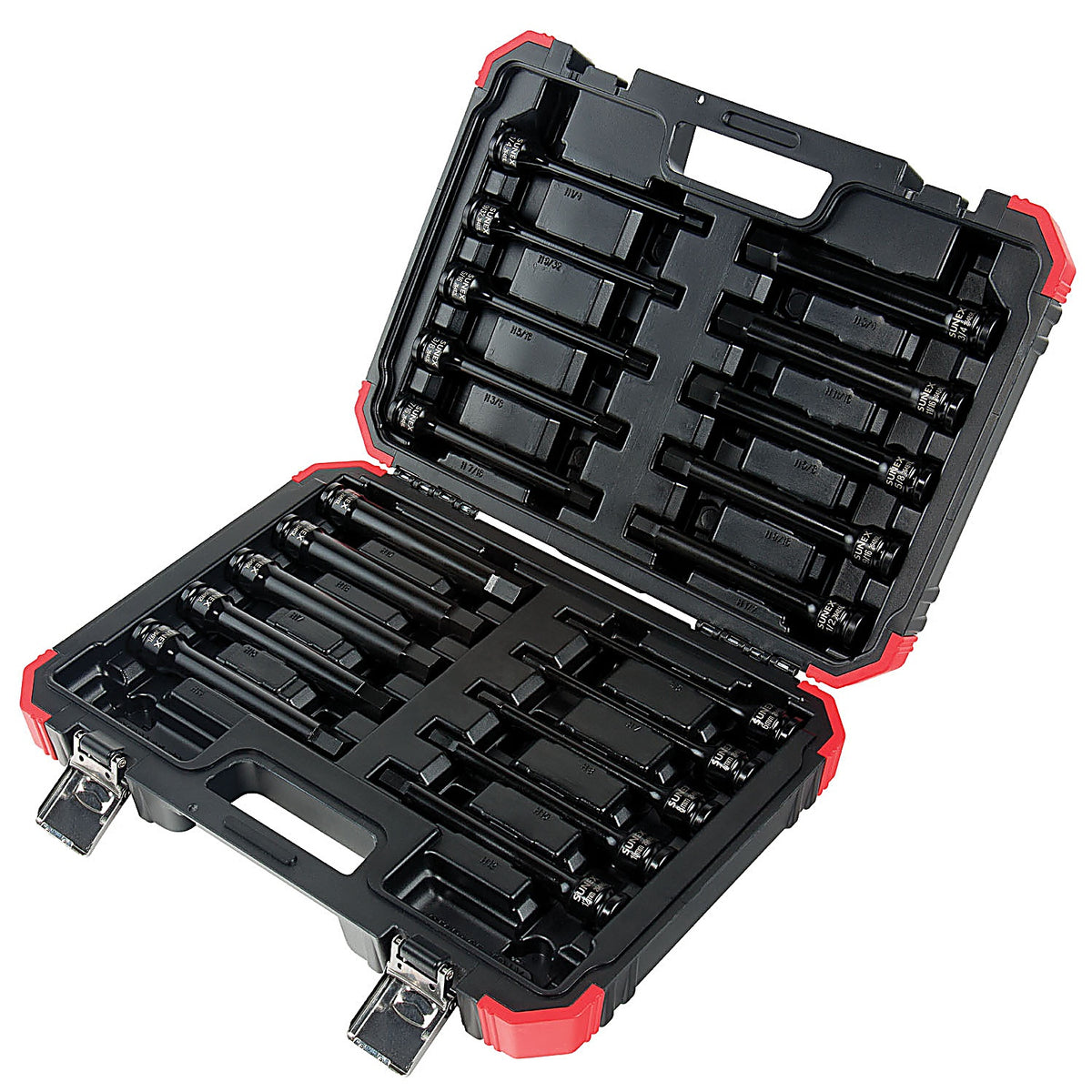 Sunex 2637L 20Pc 1/2in. Dr Impact Hex Driver Master Set, 6in.
