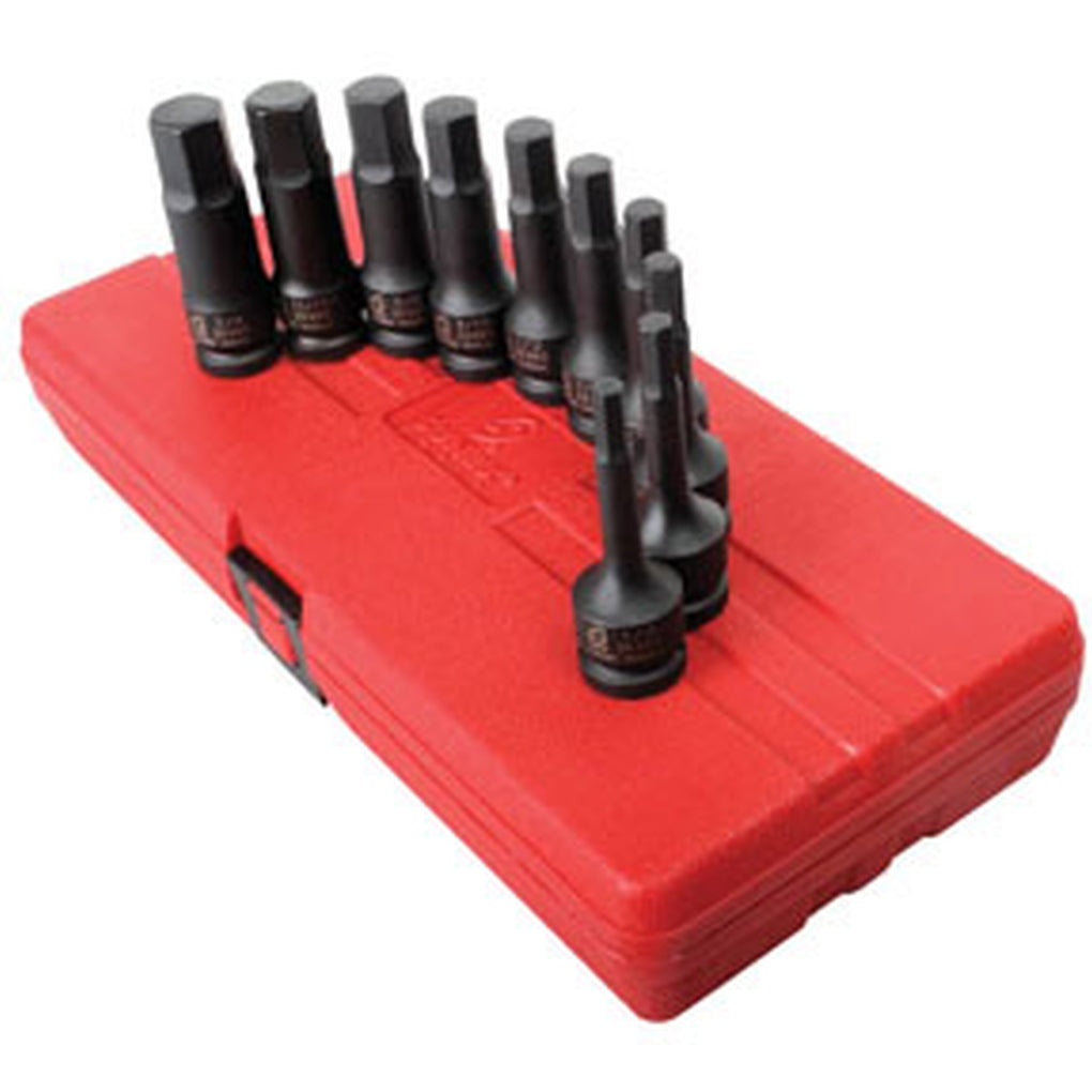 Sunex Tools - 2638 - 10 Piece 1/2 Inch Drive SAE Impact HEX Driver Set