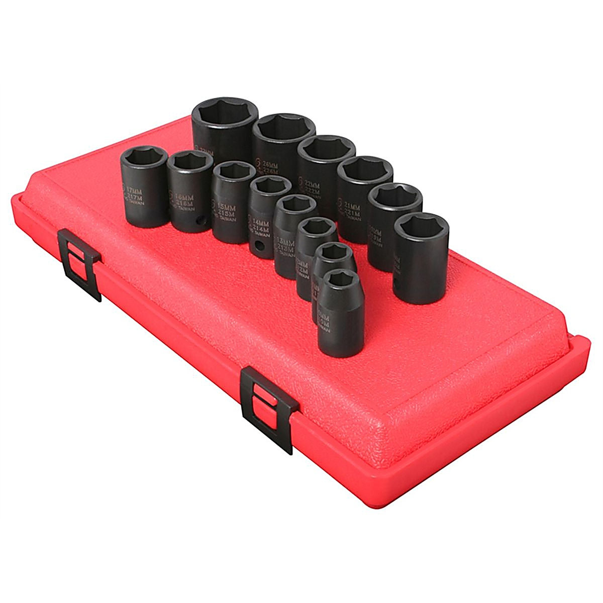 Sunex 2652 14/pc 1/2in. Drive Metric Impact Socket Set