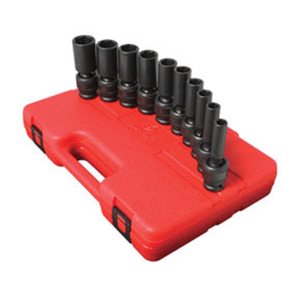 Sunex Tools - 2659 - 1/2 Inch Drive, SAE Universal Deep Impact Socket Set, 10 Piece