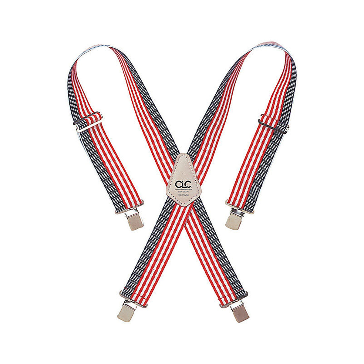 CLC - 110USA - 4.25 In. L X 2 In. W Nylon Suspenders Blue/Red/White 1 Pair