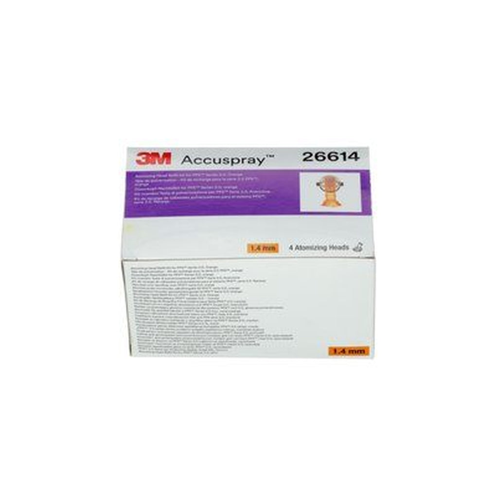 3M 26614 Accuspray Atomizing Head Refill Pack for PPS Series 2.0, Orange, 1.4 mm, 4/Pack 60455090724