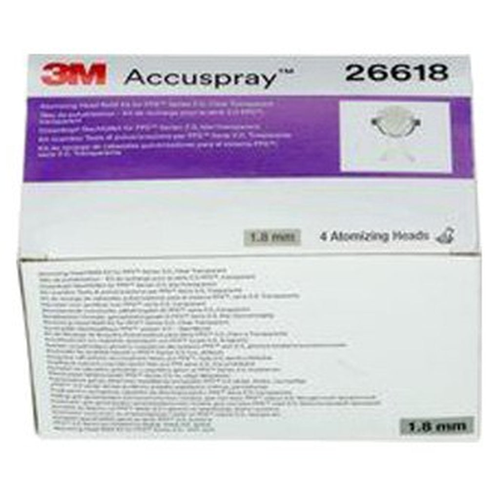 3M 26618 Accuspray Atomizing Head Refill Pack for PPS Series 2.0, Clear, 1.8 mm, 4/Pack 60455090732
