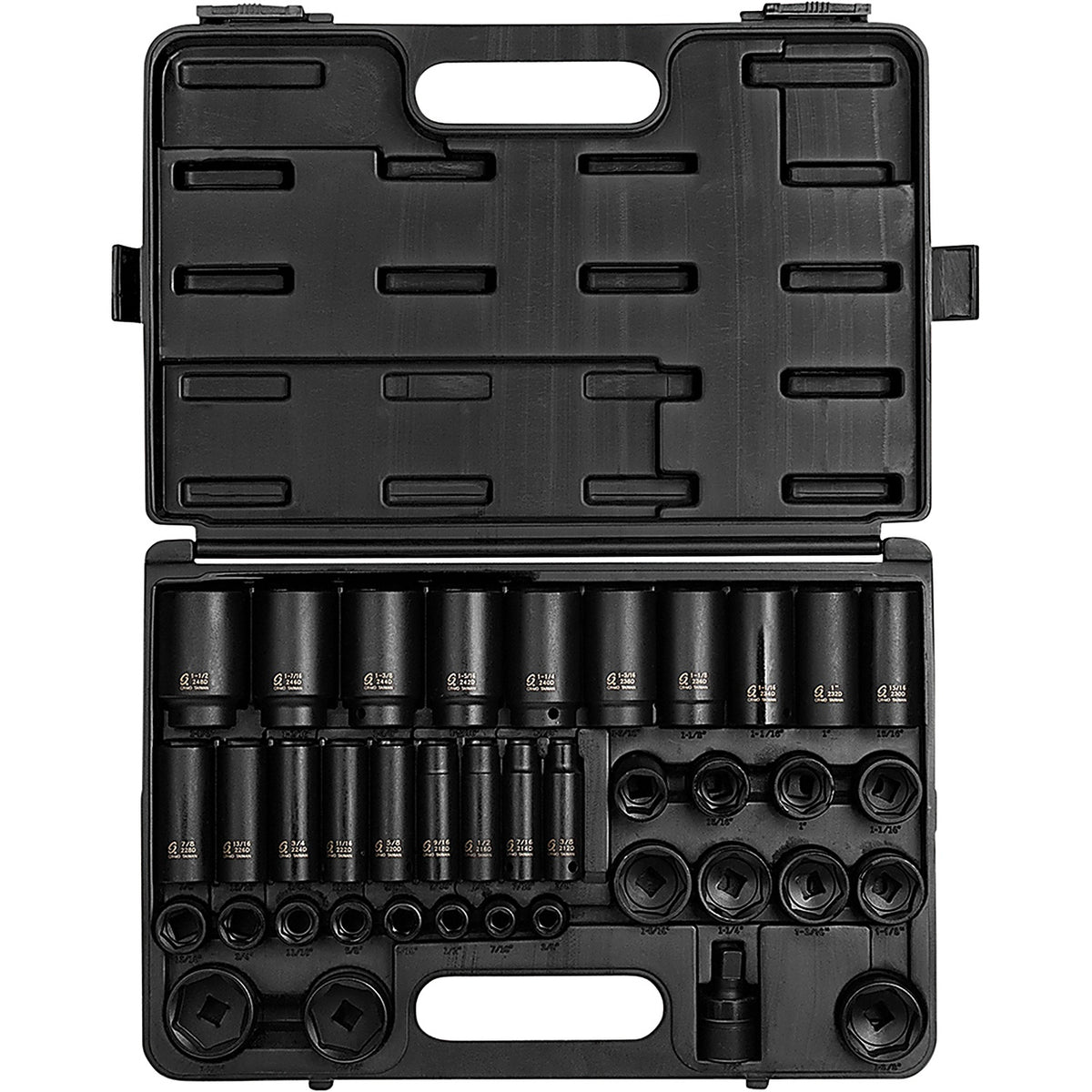 Sunex 2668 39/pc 1/2in. Drive, SAE Master Impact Socket Set