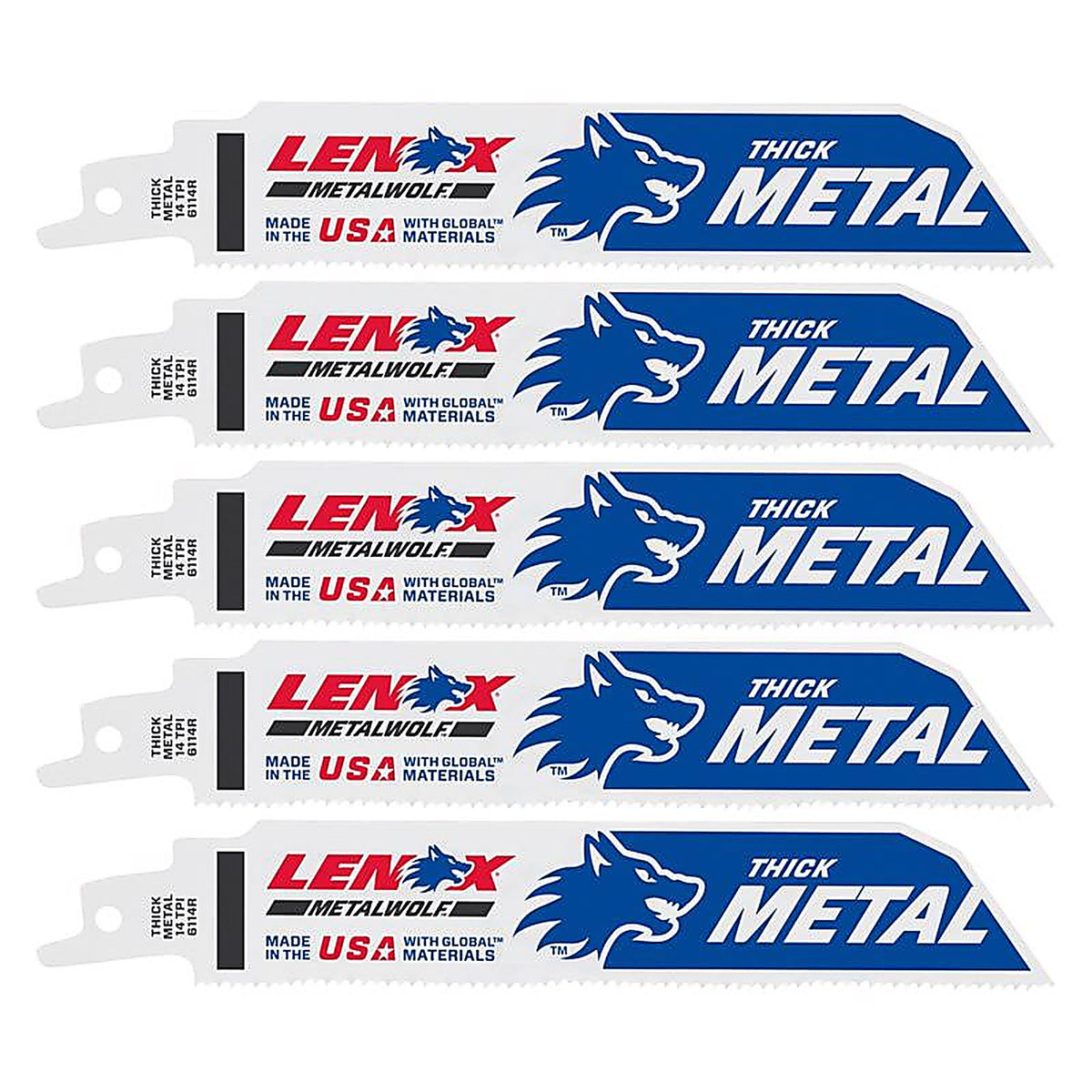 Lenox - 201726114R - Metalwolf 6 In. Bi-Metal Wave Edge Reciprocating Saw Blade 14 TPI 5 Pack