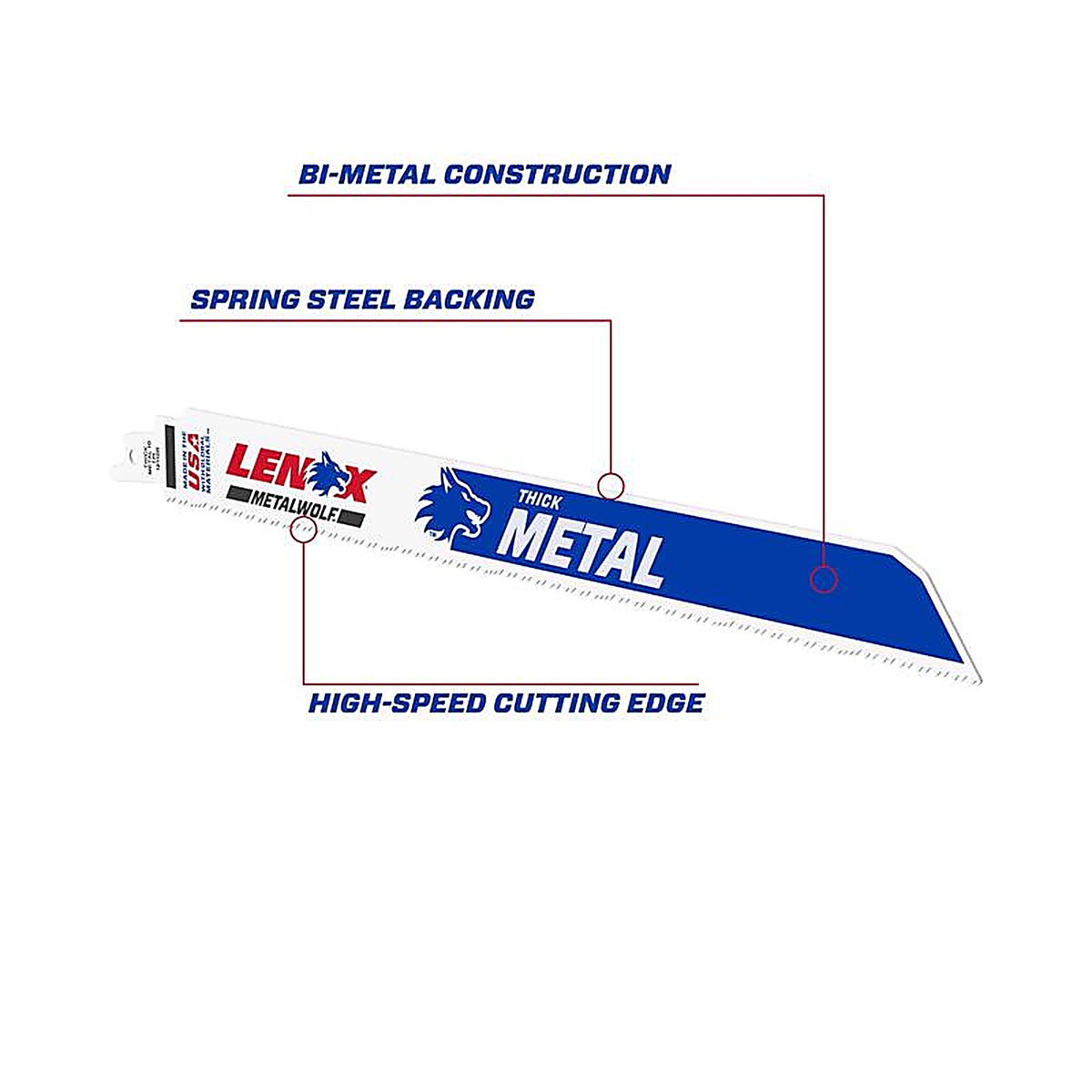 Lenox - 2018212110R - Metalwolf 12 In. Bi-Metal Wave Edge Reciprocating Saw Blade 10 TPI 5 Pack