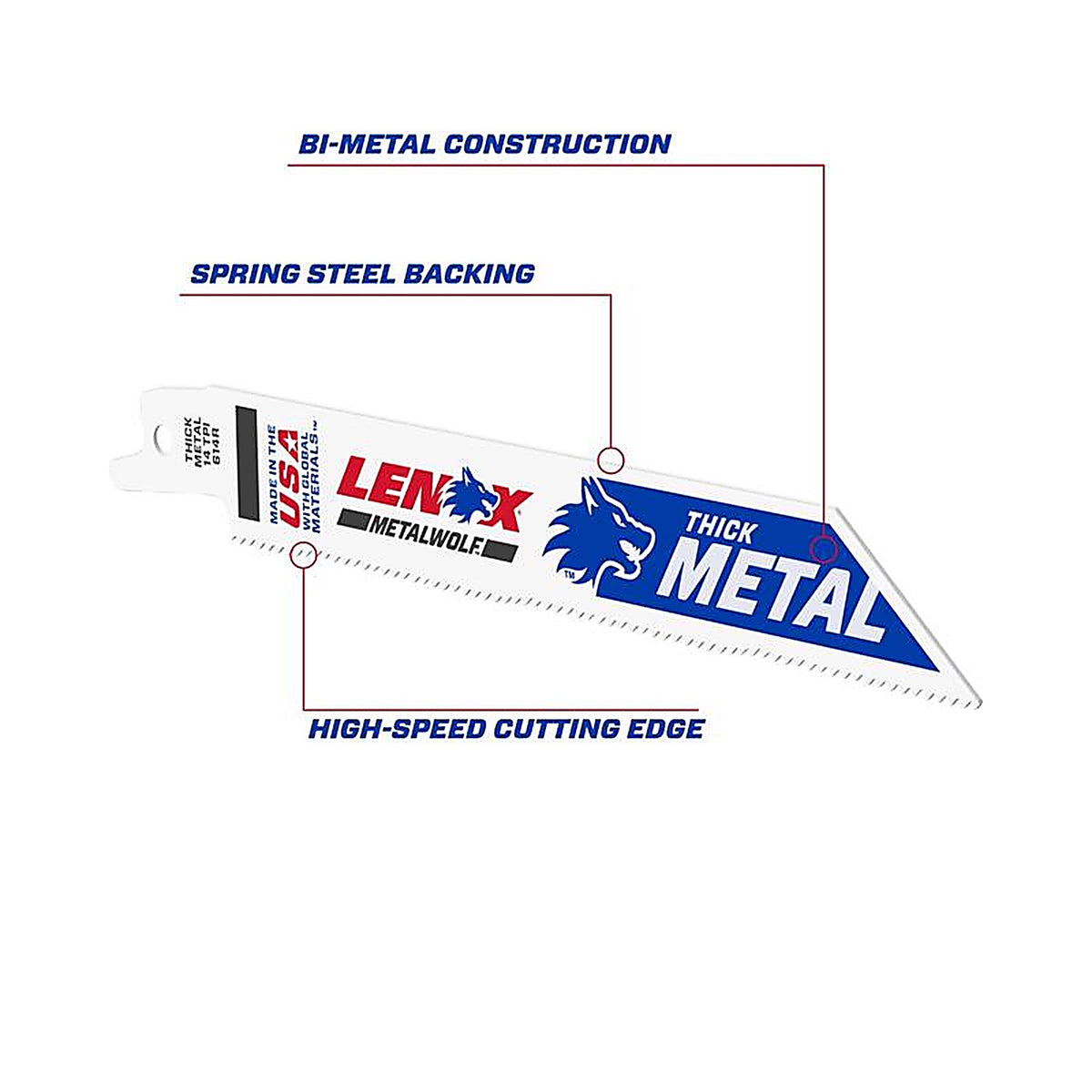 Lenox - 20494B614R - Metalwolf 6 In. Bi-Metal Wave Edge Reciprocating Saw Blade 14 TPI 25 Pack