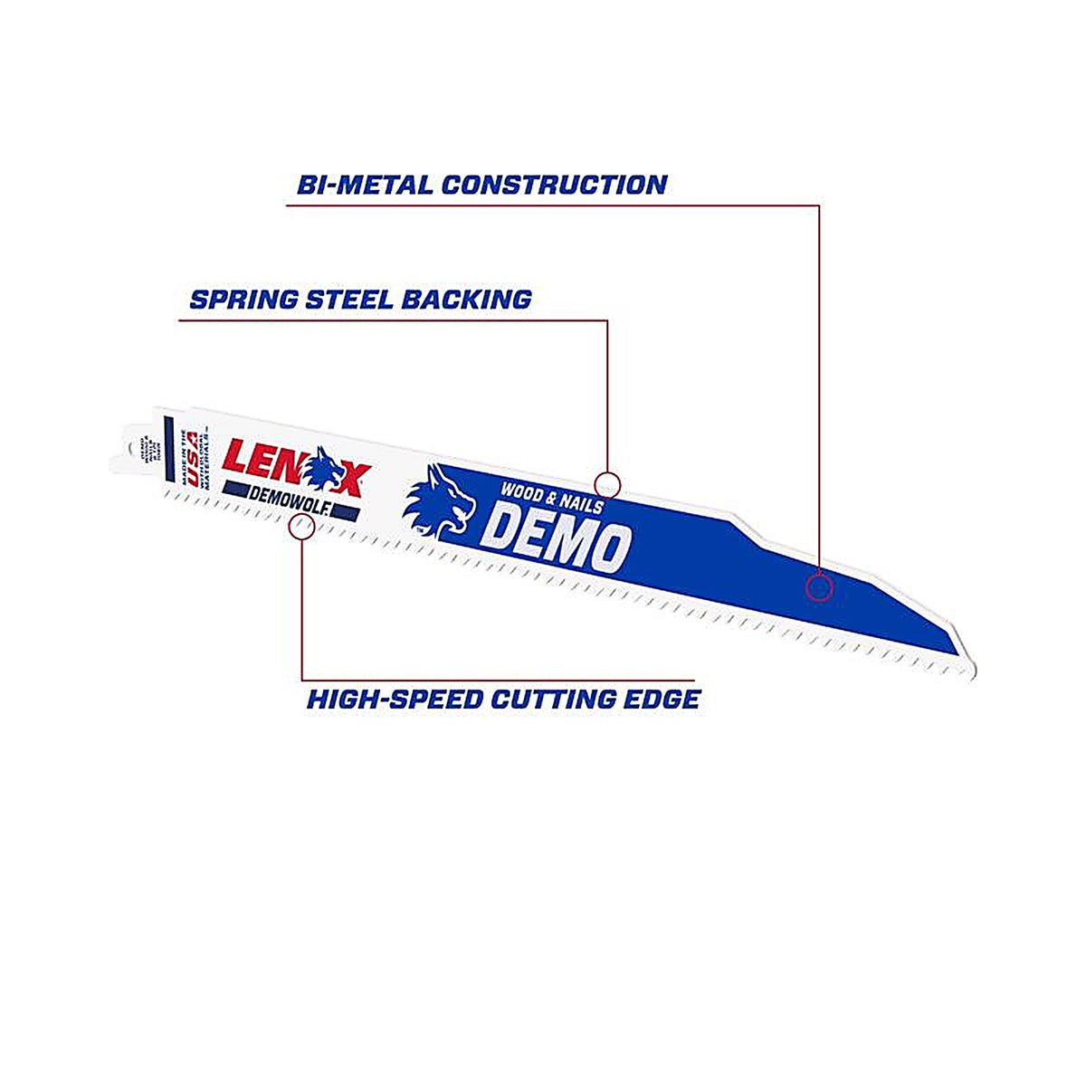 Lenox - 20485B106R - Demowolf 12 In. Bi-Metal Reciprocating Saw Blade 6 TPI 25 Pack