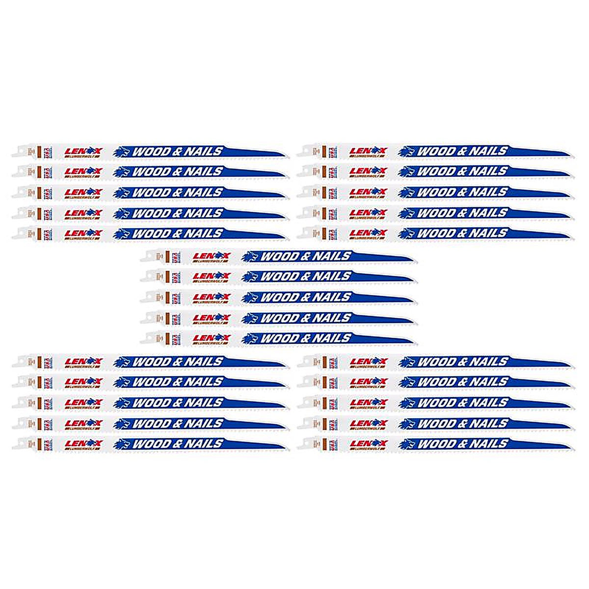 Lenox - 20495B156R - Lumberwolf 12 In. Bi-Metal Reciprocating Saw Blade 6 TPI 25 Pack