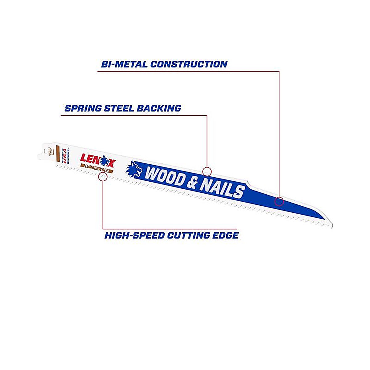 Lenox - 20495B156R - Lumberwolf 12 In. Bi-Metal Reciprocating Saw Blade 6 TPI 25 Pack