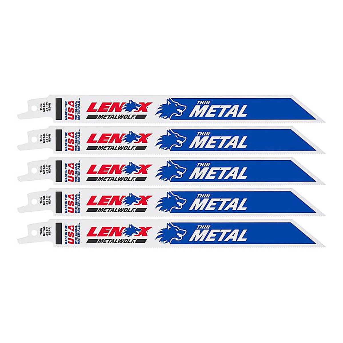 Lenox - 20579824R - Metalwolf 8 In. Bi-Metal Wave Edge Reciprocating Saw Blade 24 TPI 5 Pack