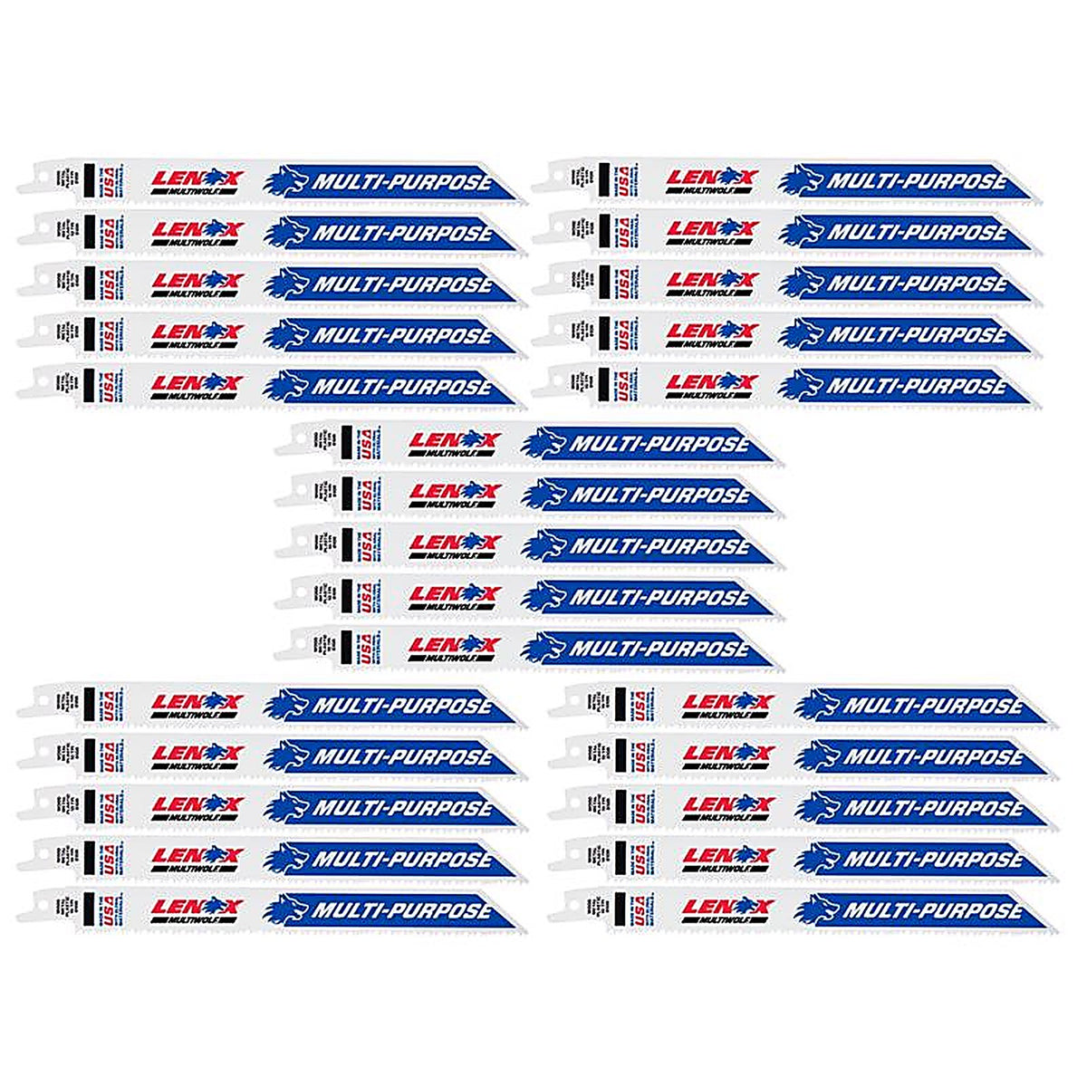 Lenox - 20590B810R - Multiwolf 8 In. Bi-Metal Wave Edge Reciprocating Saw Blade 10 TPI 25 Pack