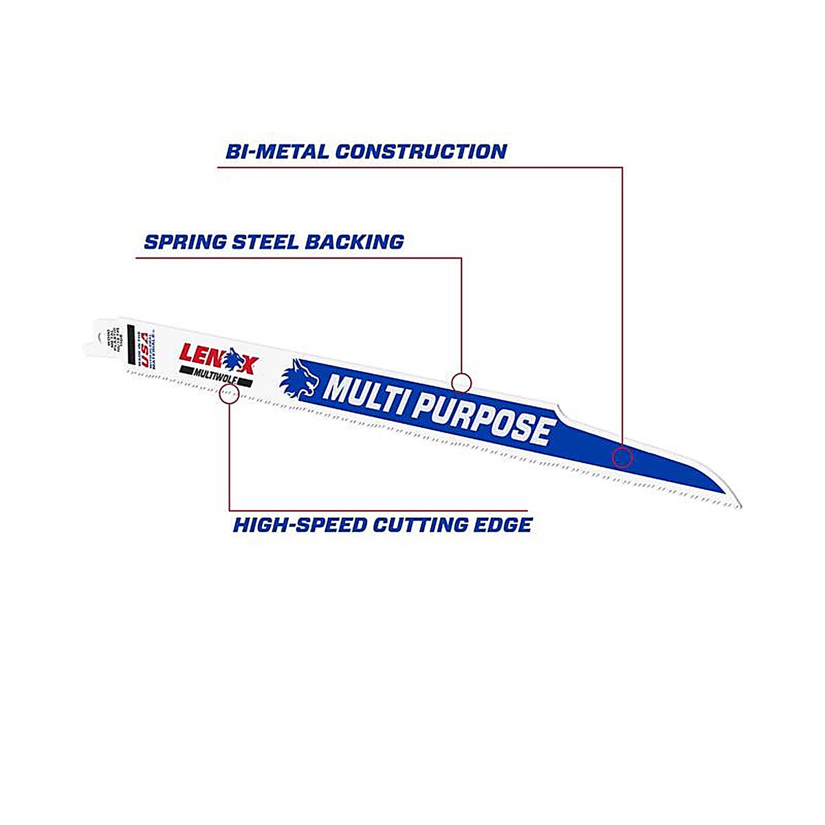 Lenox - 20491B110R - Multiwolf 12 In. Bi-Metal Wave Edge Reciprocating Saw Blade 10/14 TPI 25 Pack