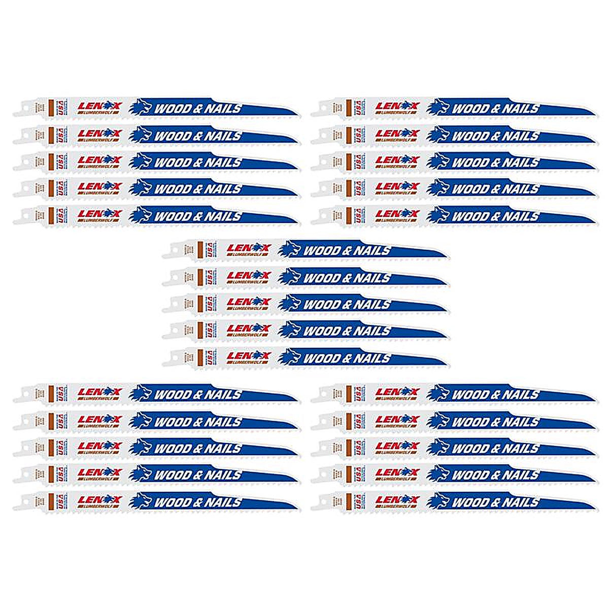 Lenox - 20558B956R - Lumberwolf 9 In. Bi-Metal Reciprocating Saw Blade 6 TPI 25 Pack