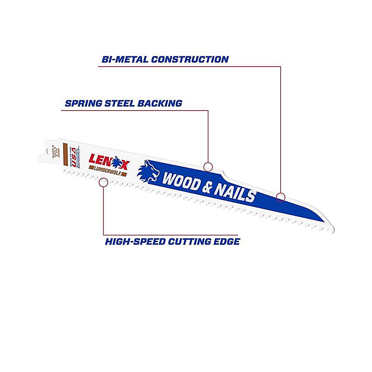 Lenox - 20558B956R - Lumberwolf 9 In. Bi-Metal Reciprocating Saw Blade 6 TPI 25 Pack