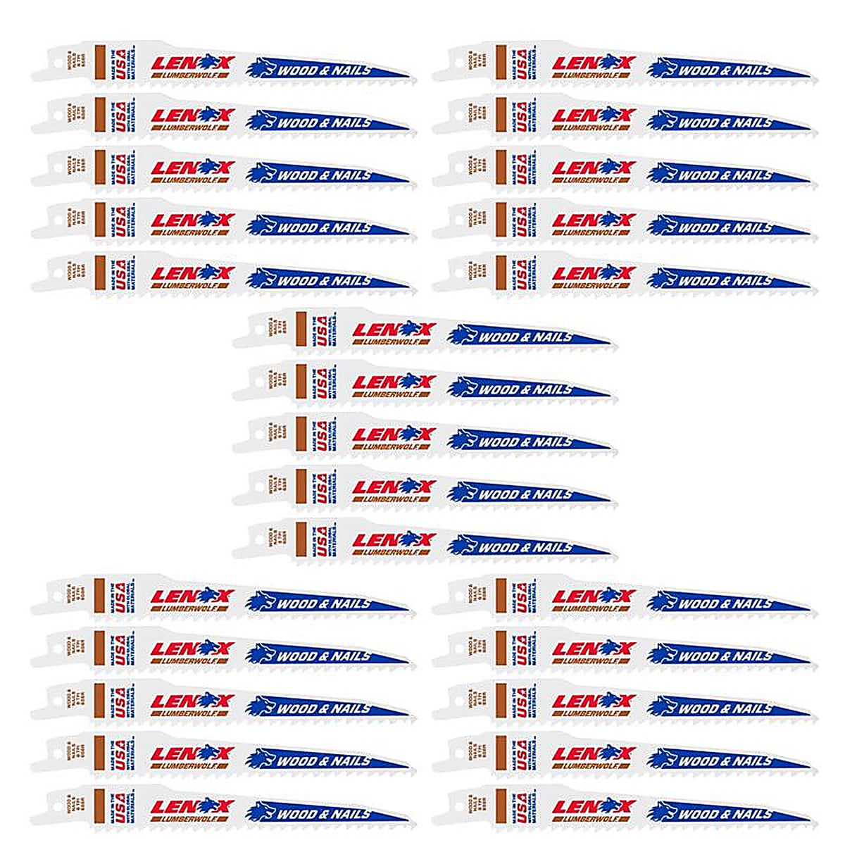 Lenox - 20530B656R - Lumberwolf 6 In. Bi-Metal Reciprocating Saw Blade 6 TPI 25 Pack