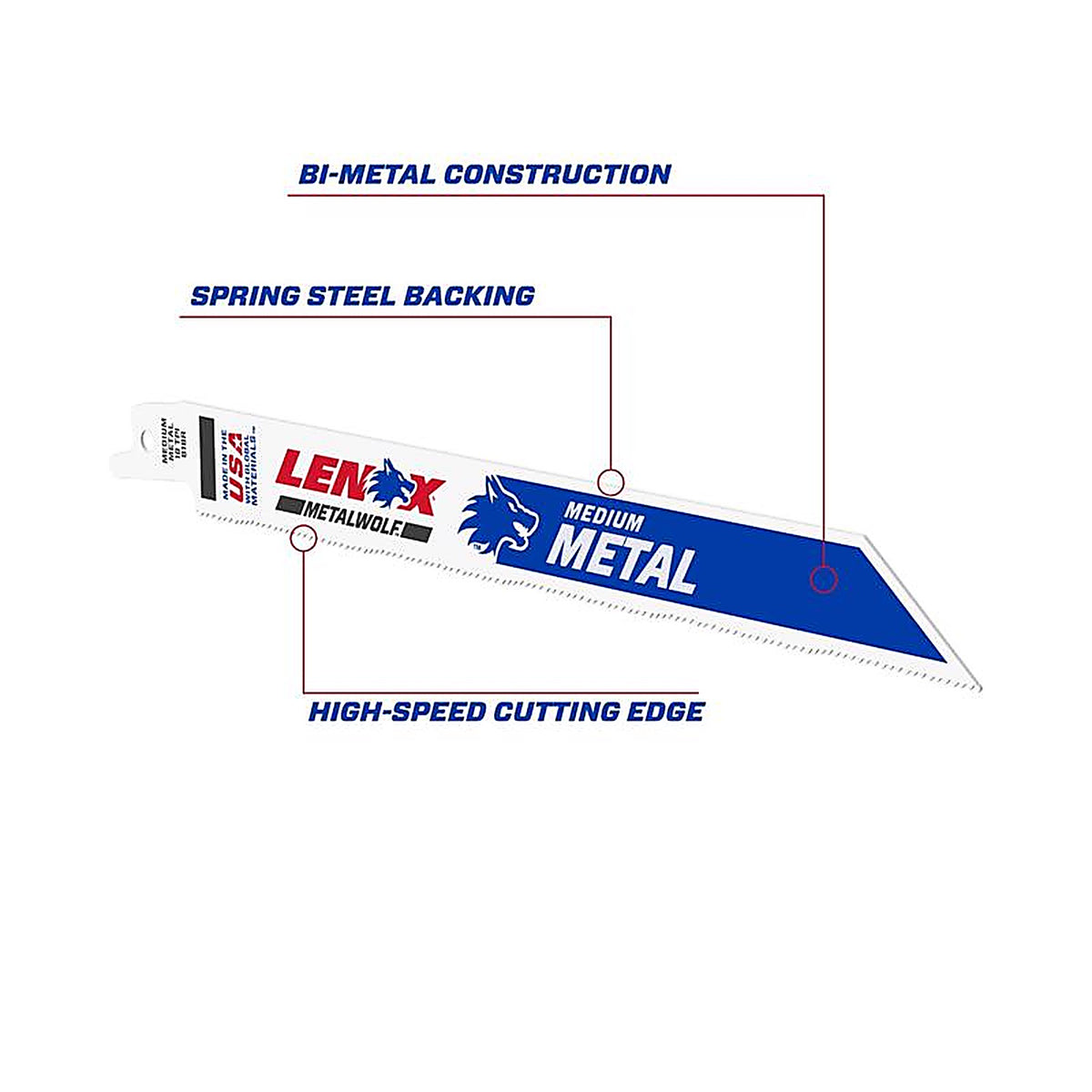Lenox - 20487B818R - Metalwolf 8 In. Bi-Metal Wave Edge Reciprocating Saw Blade 18 TPI 25 Pack