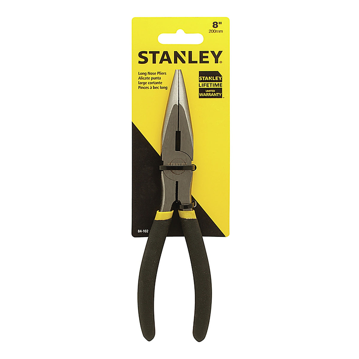 Stanley - 84-102 - 8 In. Steel Fixed Joint Long Nose Pliers