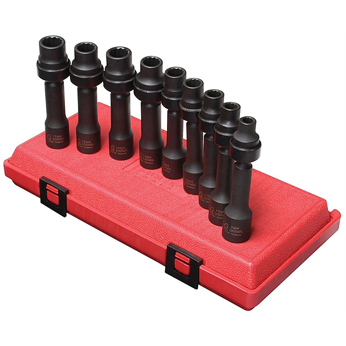 Sunex Tools - 2695 - 9 Piece 1/2 Inch Drive 12 Point Metric Driveline Limited Clearance Impact Socket Set