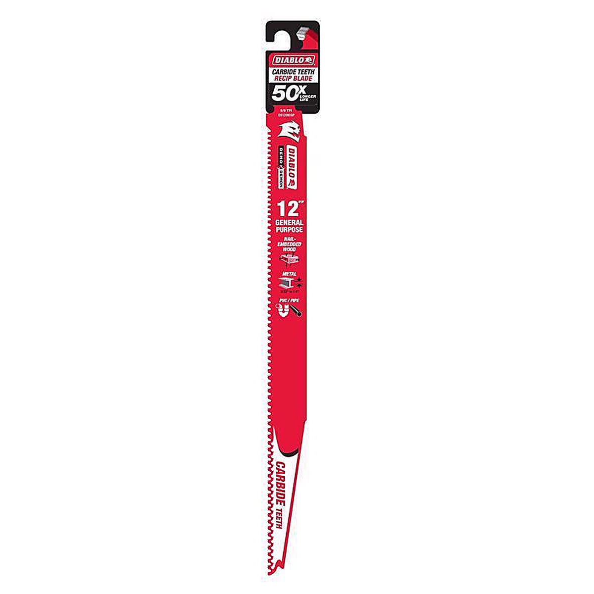Diablo DS1209CGP Demo Demon 12 in. Carbide Reciprocating Saw Blade 6/9 TPI 1 pk