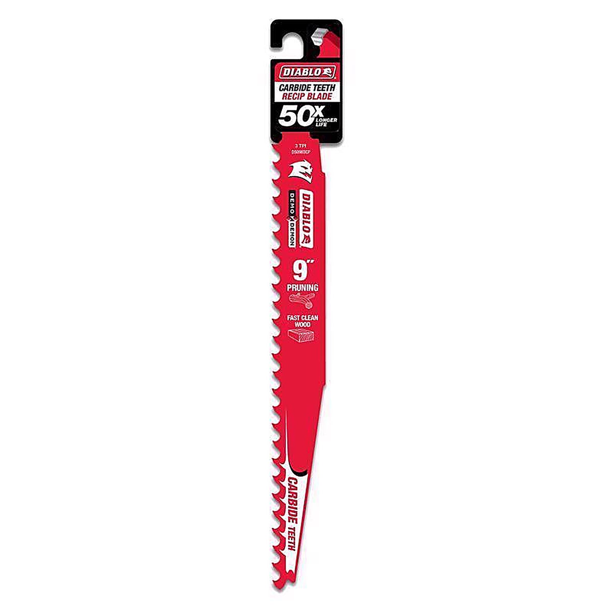 Diablo DS0903CP Demo Demon 9 in. Carbide Reciprocating Saw Blade 3 TPI 1 pk