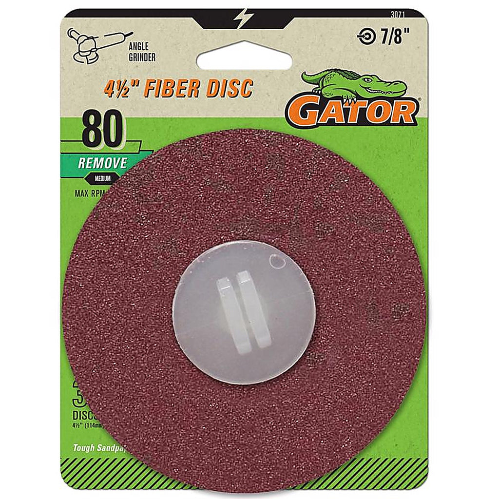 Gator - 3071 - 4.5 In. Aluminum Oxide Center Mount Fiber Disc 80 Grit Medium 3 Pack