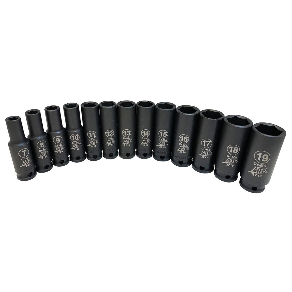 ATD 2701 6-Point Metric Deep Impact Socket Set, 13 pc.