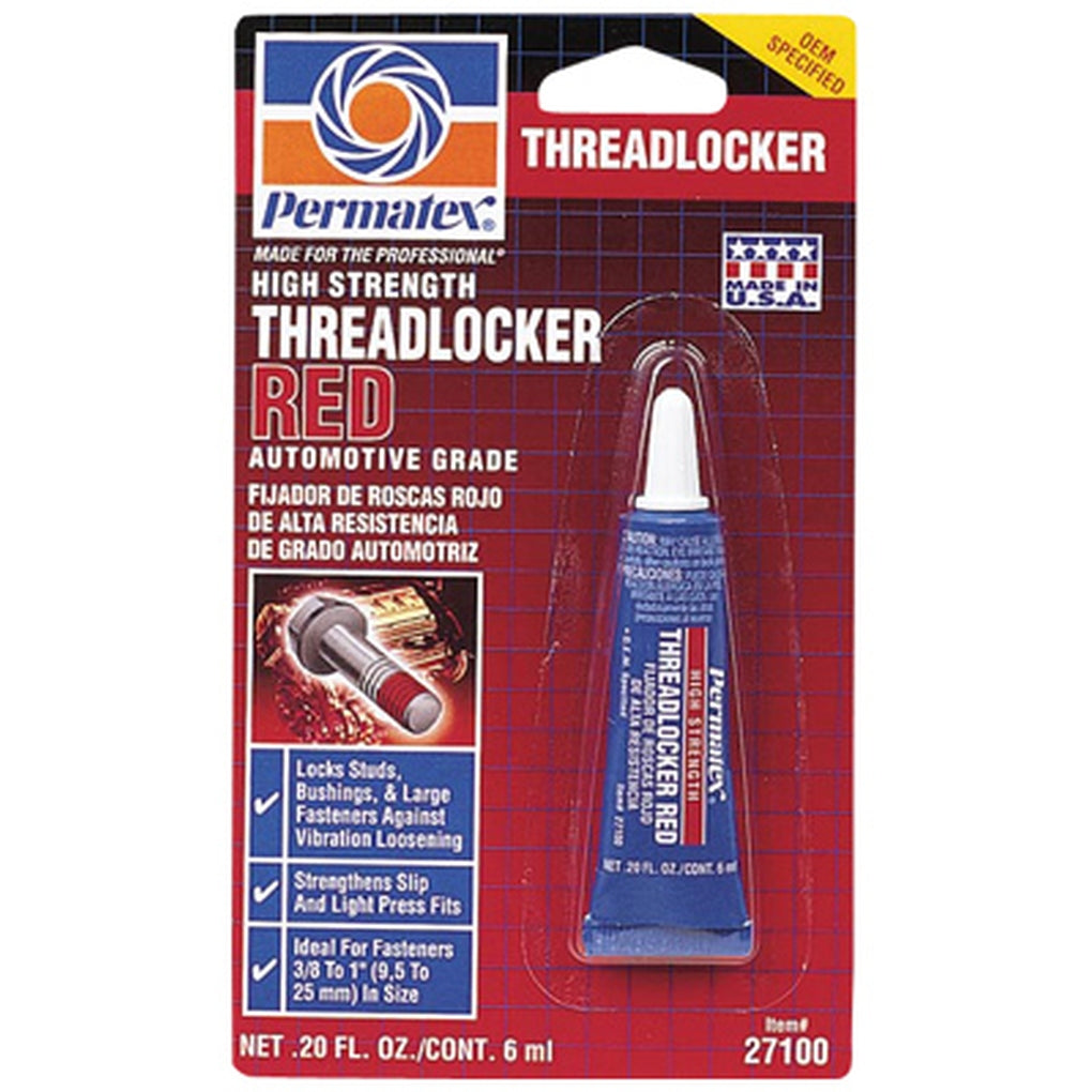 Permatex 27100 High Strength Threadlocker RED, 6 ml tube