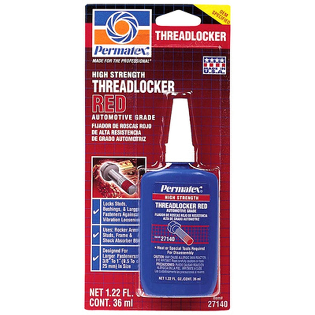 Permatex 27140 High Strength Threadlocker RED, 36 ml bottle