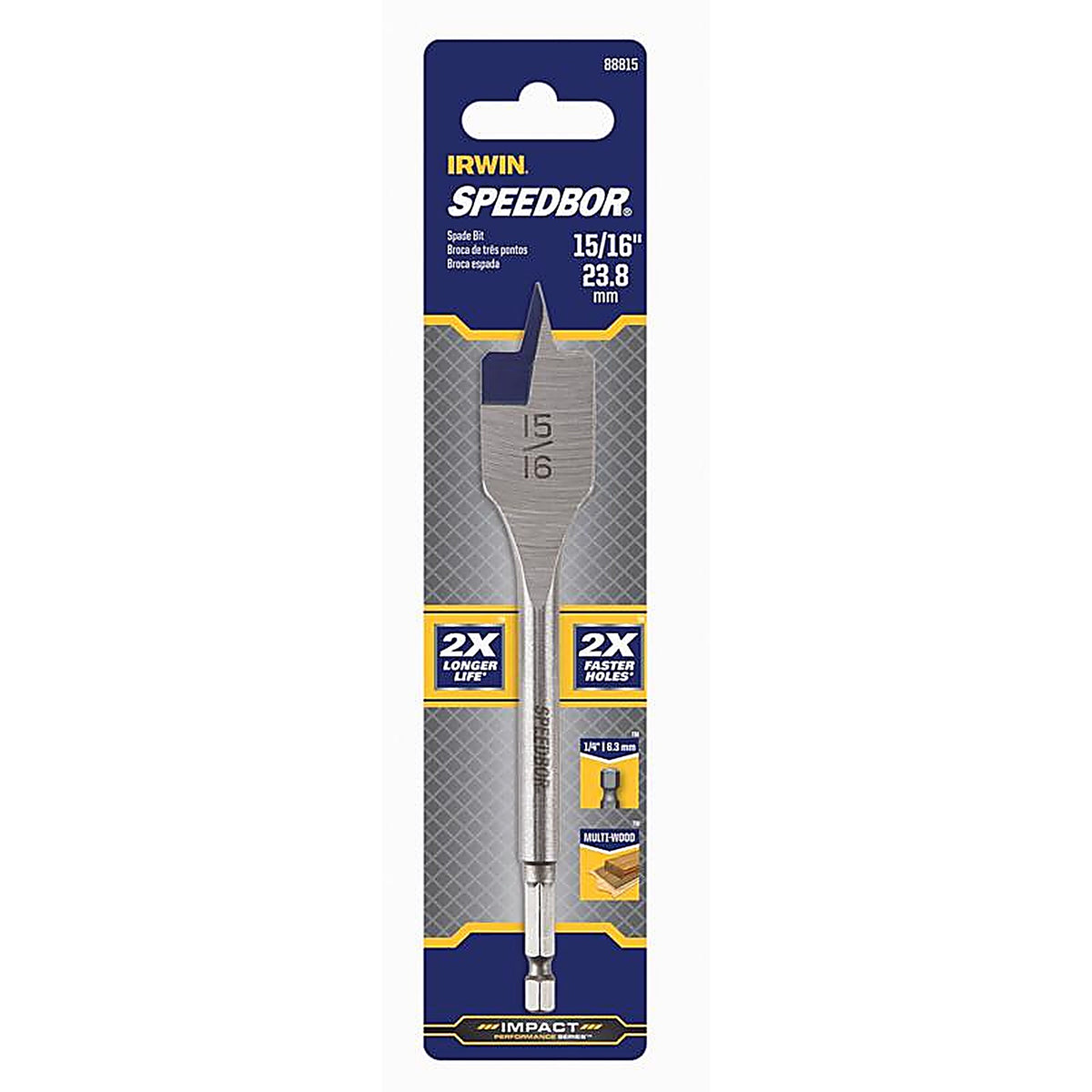 Irwin 88815 Speedbor 15/16 in. x 6 in. L Carbon Steel Wood Boring Bit 1/pc.