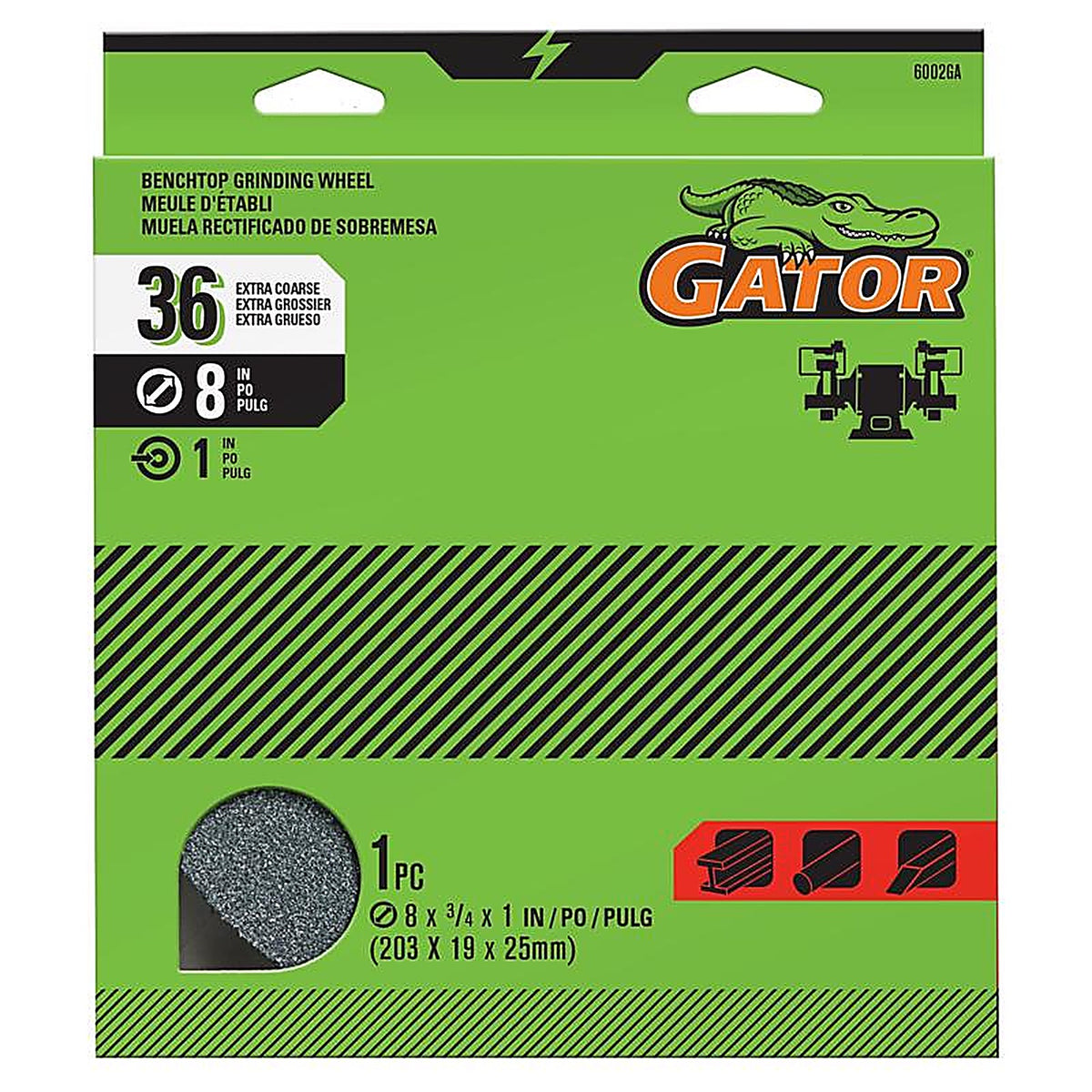 Gator - 6002GA - 8 In. D X 1 In. Grinding Wheel