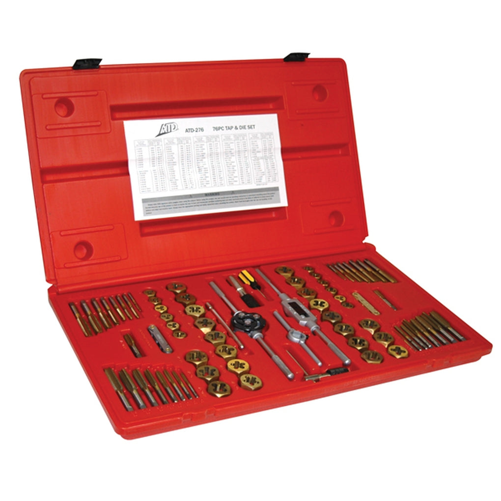ATD - 276 - Machine Screw, Fractional and Metric Tap and Die Set, 76 Piece