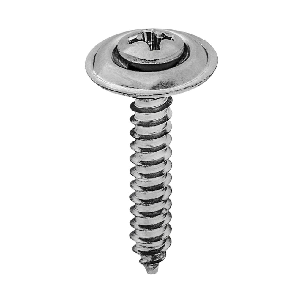 Auveco 2772 8 X 1in. Phillips Oval Head Sems Tapping Screw Countersunk Chrome