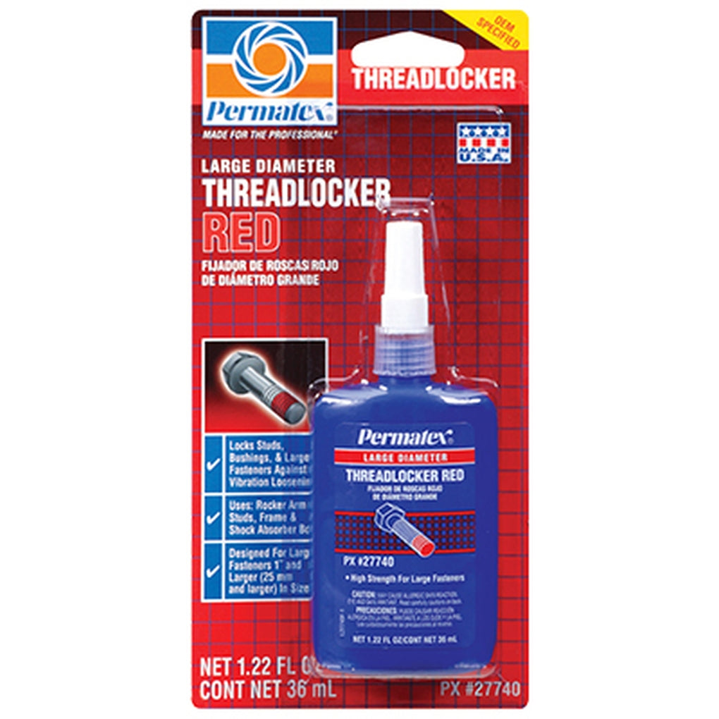 Permatex 27740 Large Diameter Threadlocker RED, 36 ml bottle