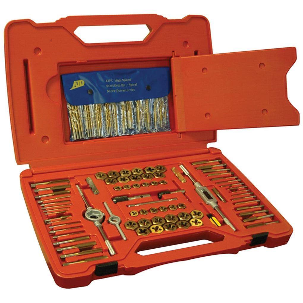 ATD - 277 - Machine Screw, Fractional and Metric Tap and Die Drill Bit Set, 117 Piece