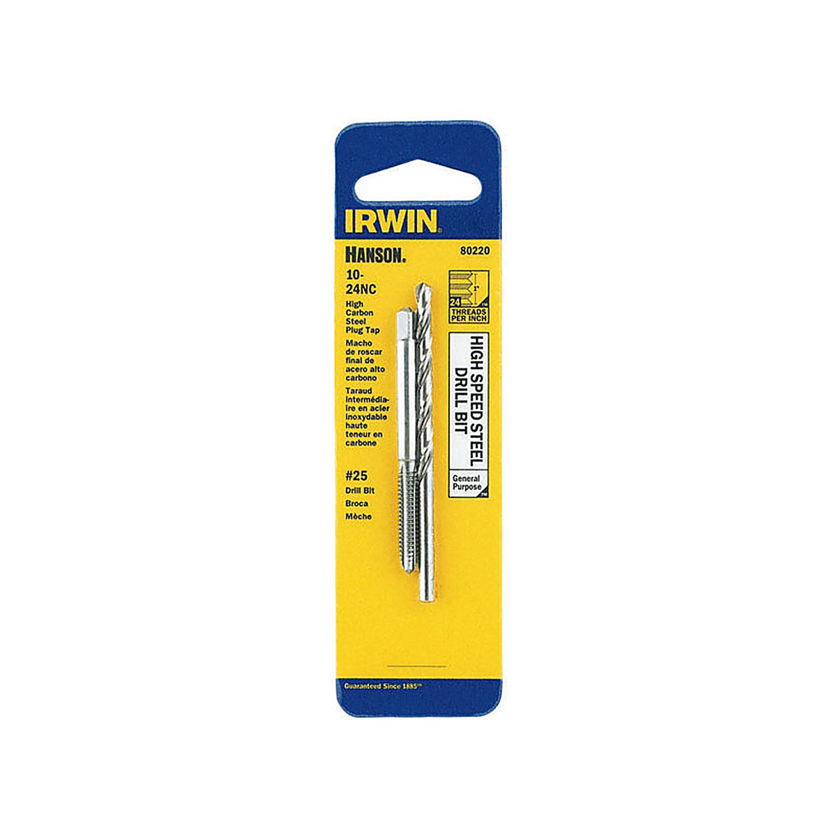 Irwin - 80220 - Hanson High Carbon Steel Hcs Tap and Hss Drill Bit Set 10 - 24 2 Piece