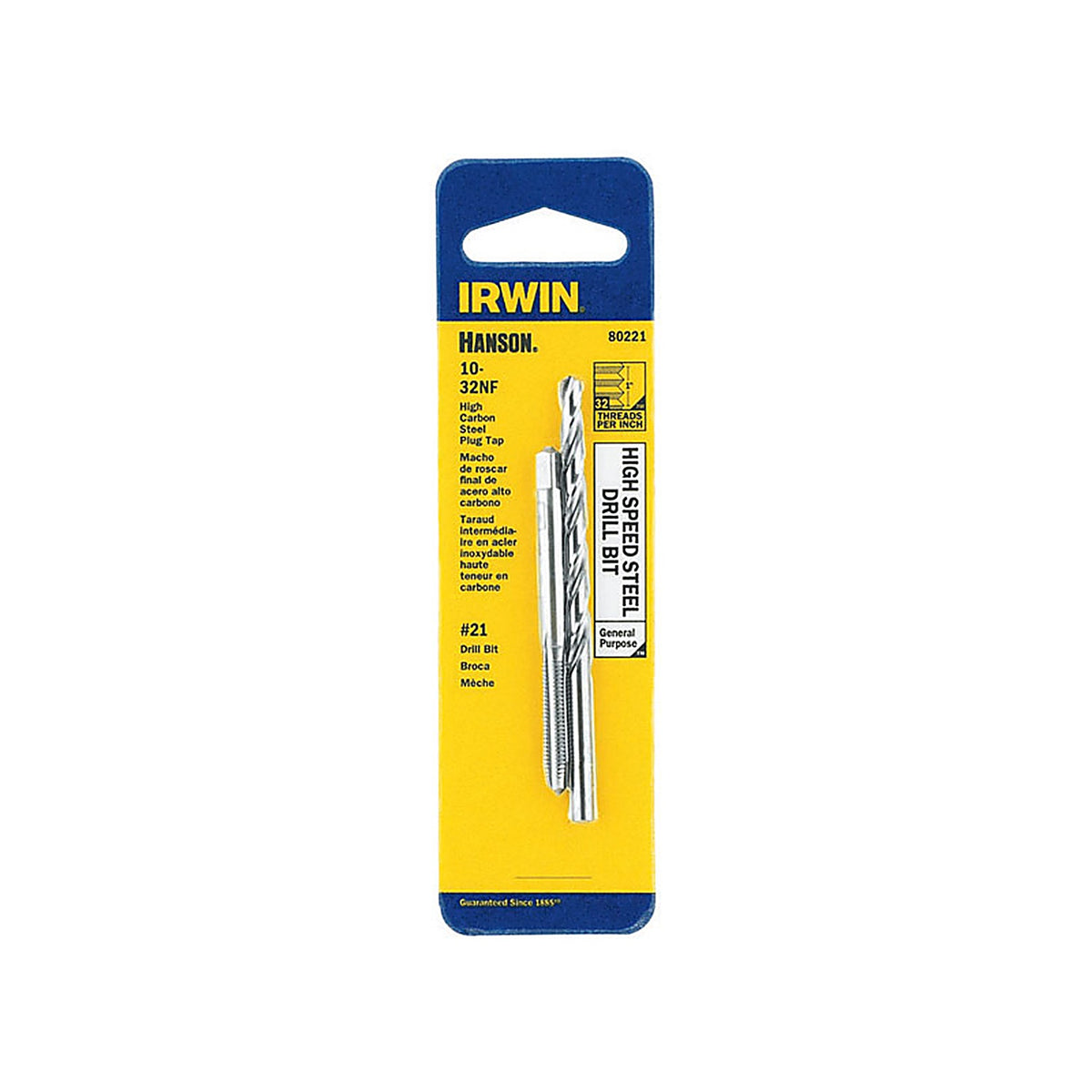 Irwin - 80221 - Hanson High Carbon Steel Hcs Tap and Hss Drill Bit Set 10 - 32 2 Piece