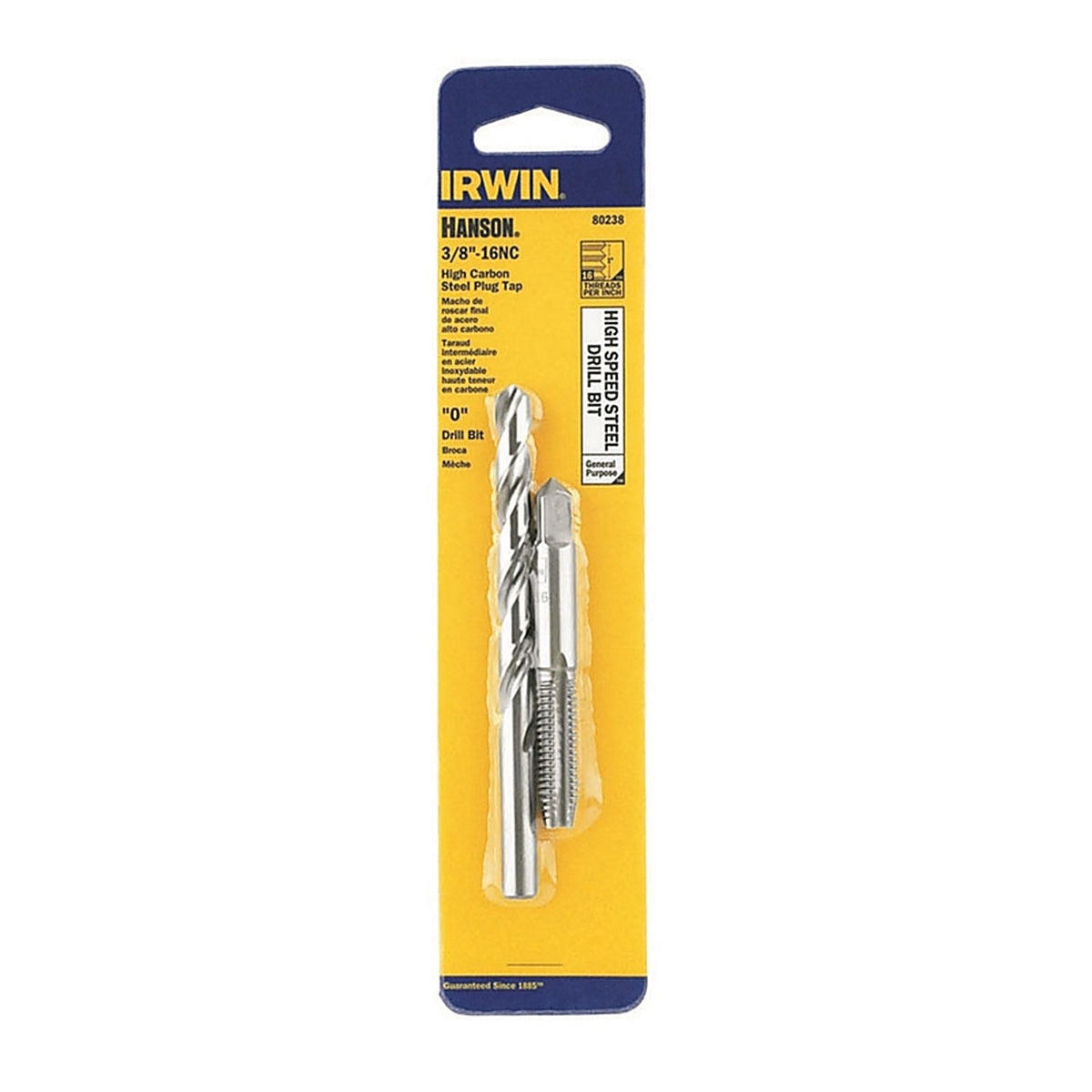 Irwin - 80238 - Hanson High Carbon Steel Hcs Tap and Hss Drill Bit Set 3/8 In. 2 Piece