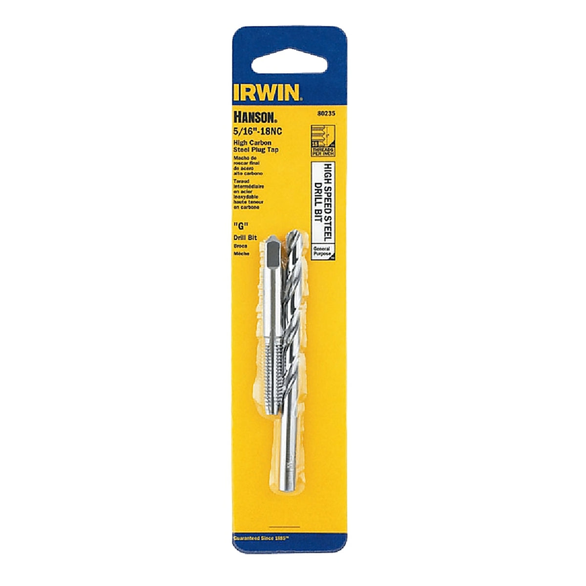 Irwin - 80235 - Hanson High Carbon Steel Hcs Tap and Hss Drill Bit Set 5/16 In. 2 Piece