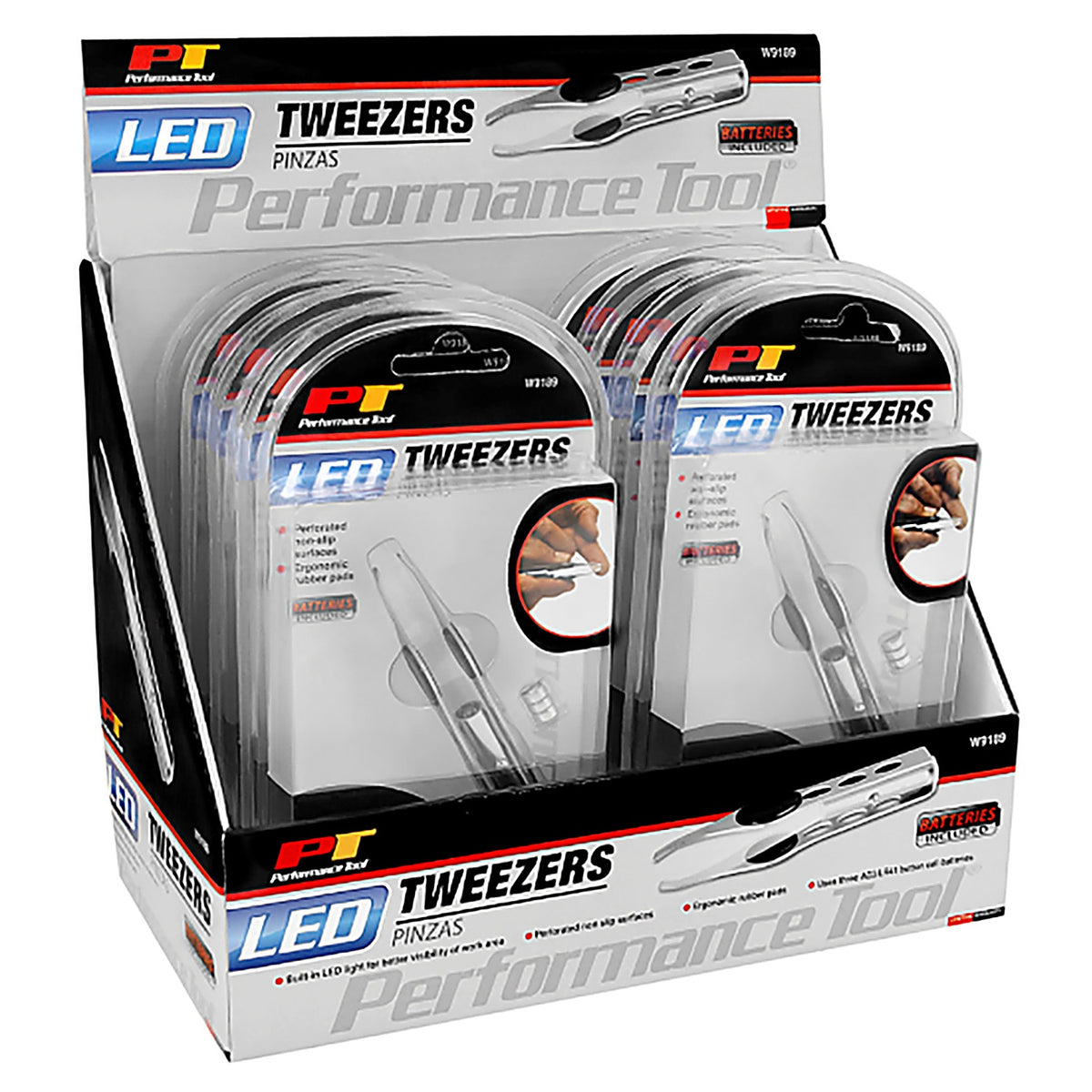Performance Tool - W9189 - 8.2 In. X 8.2 In. L Steel Lighted Tweezers 1 Pack