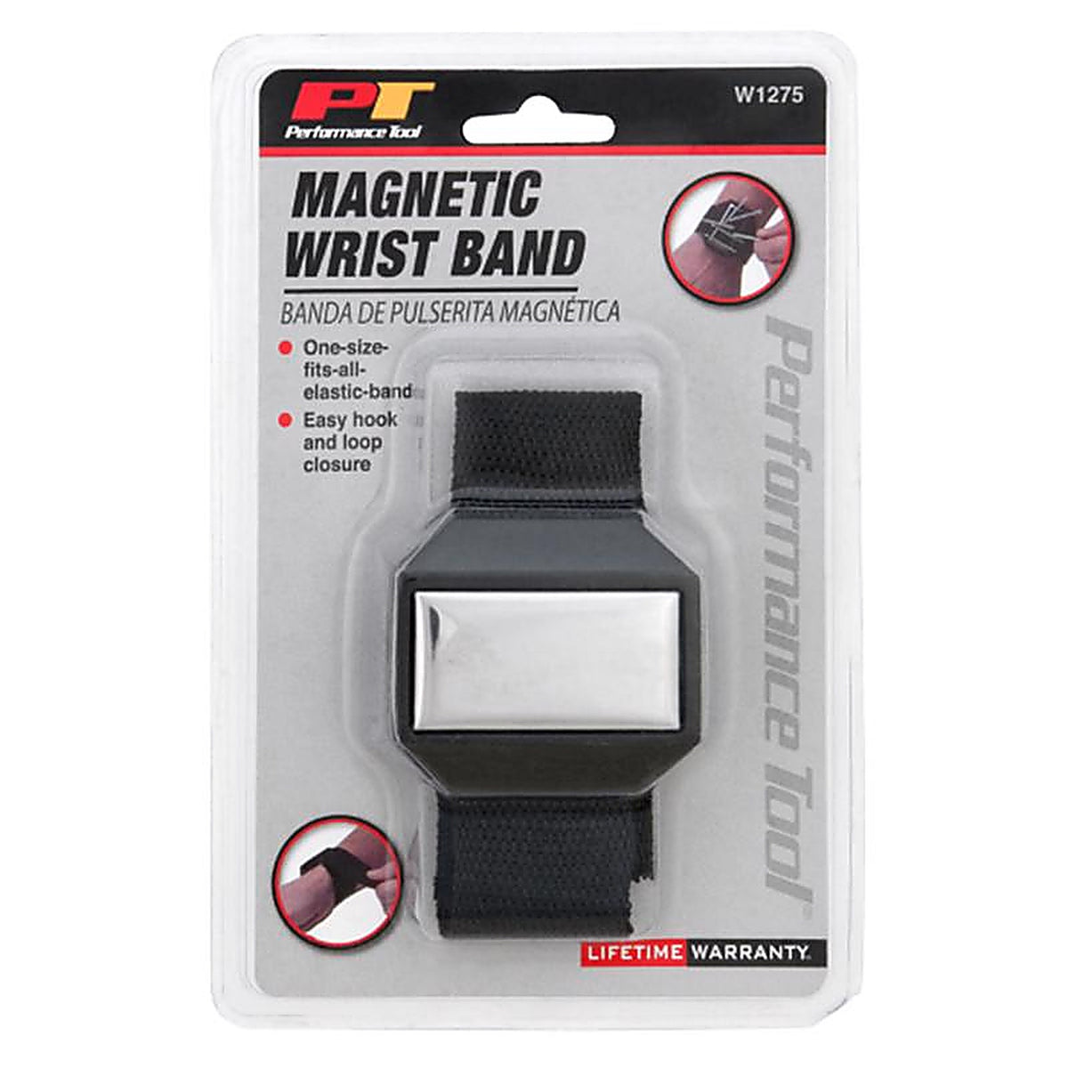 Performance Tool - W1275 - 7.50 In. L X 5 In. W Black Magnetic Wristband 1 Piece