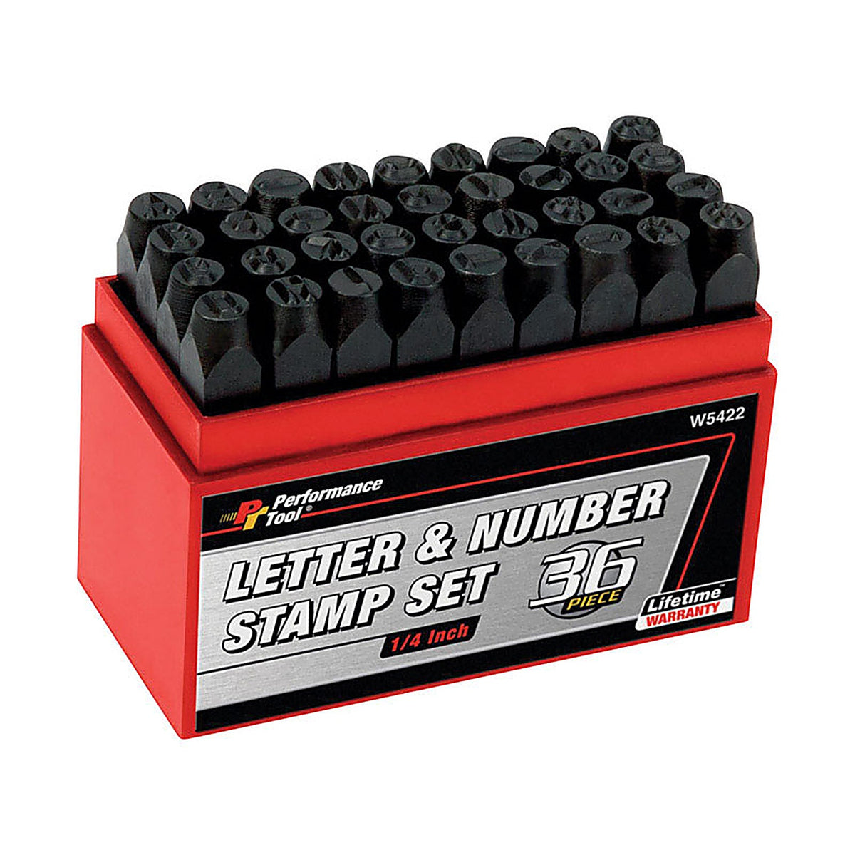 Performance Tool - W5422 - 1/4 In. Letter and Number Stamp Set 36 Pack