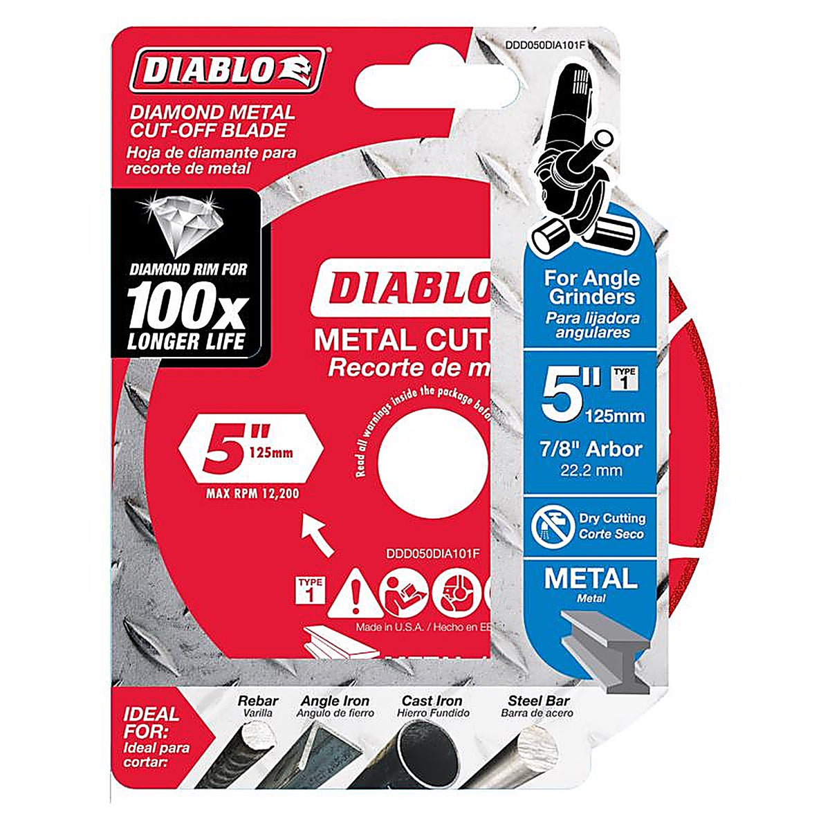 Diablo DDD050DIA101F 5 in. D X 7/8 in. S Diamond Metal Cut-Off Wheel