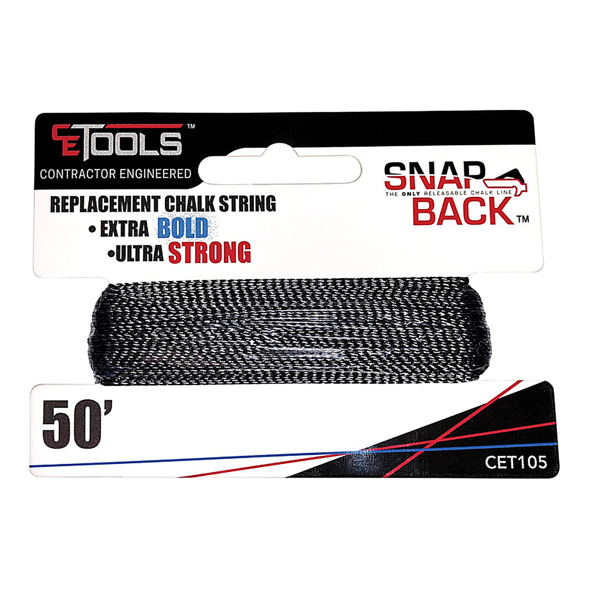CE Tools - CET105 - Snapback Braided Replacement Chalk String 50 Ft.