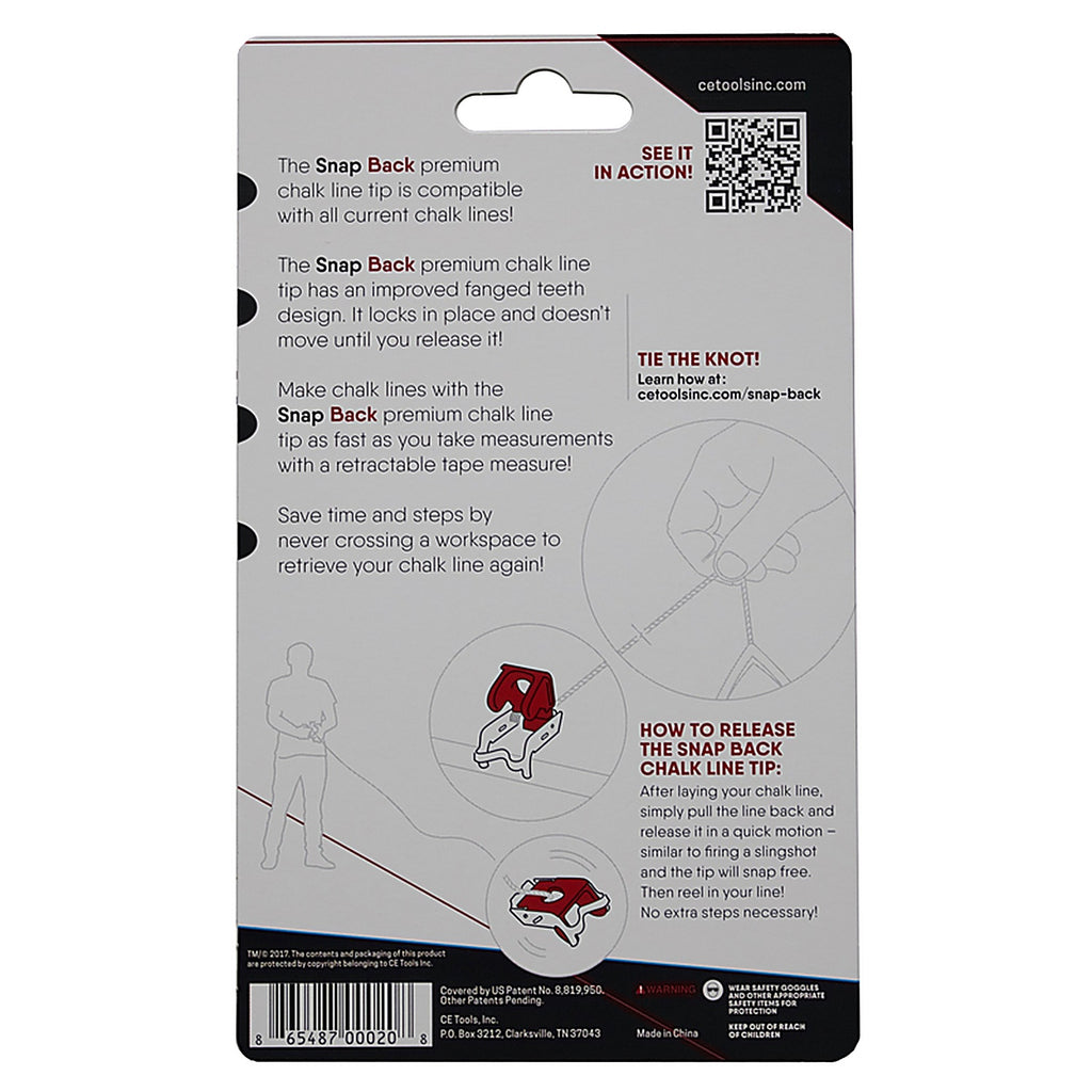 CE Tools - CET101 - Snapback Releasable Chalk Line Tip