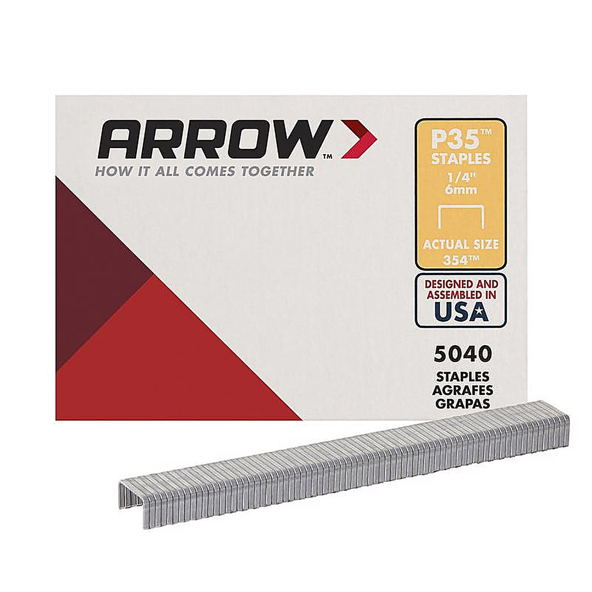 Arrow Fastener 354 P35 7/16 in. W X 1/4 in. L 25 Ga. Flat Crown Heavy Duty Staples 5040 pk