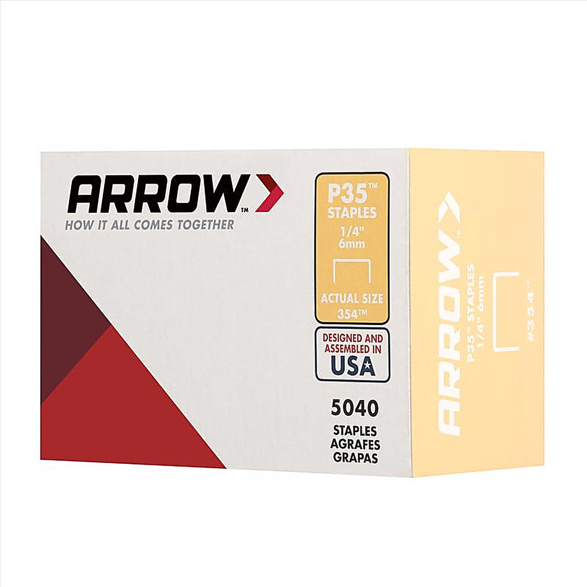 Arrow Fastener 354 P35 7/16 in. W X 1/4 in. L 25 Ga. Flat Crown Heavy Duty Staples 5040 pk